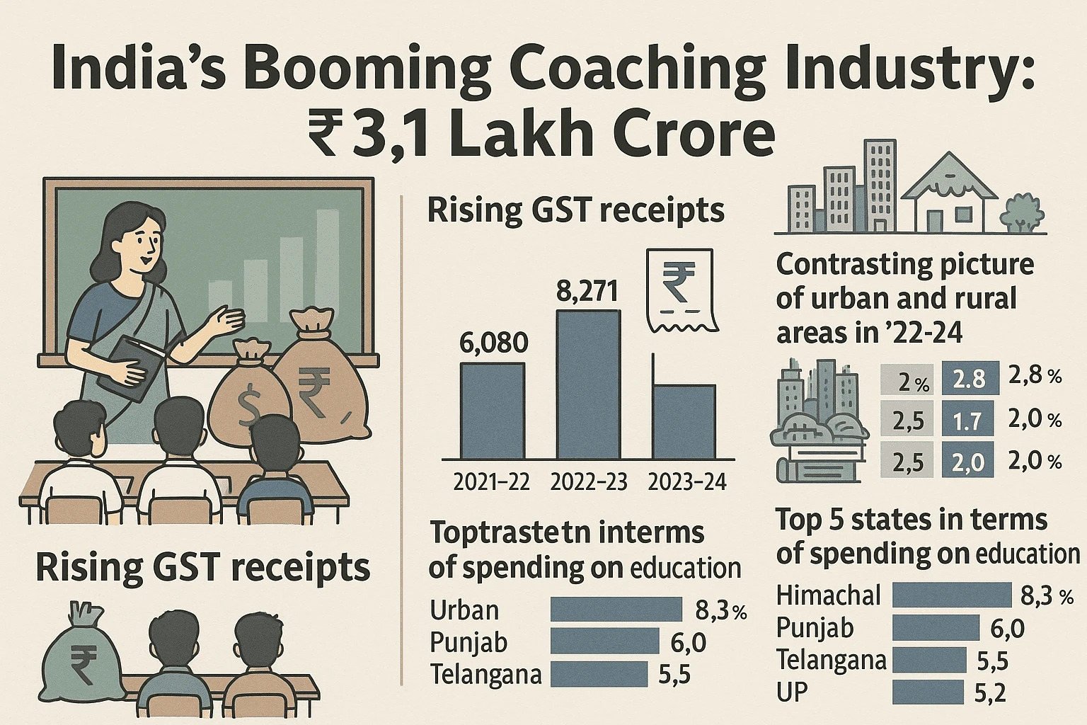 A vast aspected drawing on coaching industry